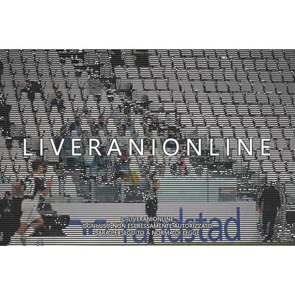 Juventus - Milan Semifinale ritorno Coppa Italia Tim Cup Juventus Stadium Torino 12.06.2020 - partita giocata a porte chiuse emergenza coronavirus Nella foto la panchina dei giocatori della juventus in tribuna ©Agenzia Aldo Liverani Sas