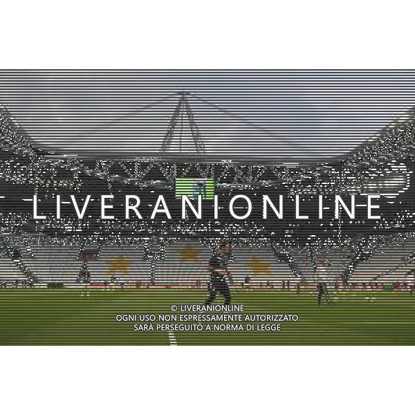 Juventus - Milan Semifinale ritorno Coppa Italia Tim Cup Juventus Stadium Torino 12.06.2020 - partita giocata a porte chiuse emergenza coronavirus Nella foto gli spalti vuoti senza tifosi - gianluigi buffon ©Agenzia Aldo Liverani Sas