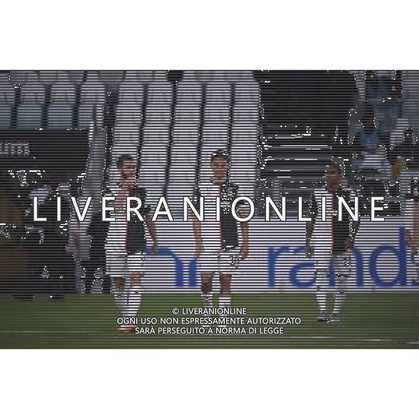 Juventus - Milan Semifinale ritorno Coppa Italia Tim Cup Juventus Stadium Torino 12.06.2020 - partita giocata a porte chiuse emergenza coronavirus Nella foto miralem pjanic e paulo dybala e douglas costa ©Agenzia Aldo Liverani Sas