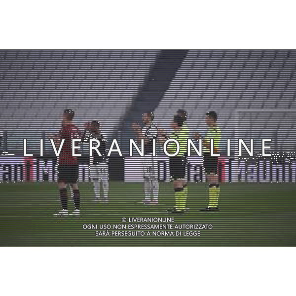 Juventus - Milan Semifinale ritorno Coppa Italia Tim Cup Juventus Stadium Torino 12.06.2020 - partita giocata a porte chiuse emergenza coronavirus Nella foto leonardo bonucci durante il minuto di silenzio per le vittime della pandemia da covid-19 ©Agenzia Aldo Liverani Sas