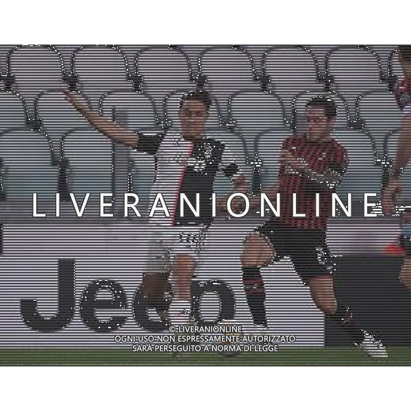Juventus - Milan Semifinale ritorno Coppa Italia Tim Cup Juventus Stadium Torino 12.06.2020 - partita giocata a porte chiuse emergenza coronavirus Nella foto paulo dybala e davide calabria ©Agenzia Aldo Liverani Sas