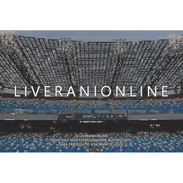 NAPOLI - INTER SEMIFINALE RITORNO DI COPPA ITALIA TIM CUP 13.06.2020 - PARTITA GIOCATA A PORTE CHIUSE PER L\'EMERGENZA CORONAVIRUS NELLA FOTO: VEDUTA INTERNO DELLO STADIO SAN PAOLO CON GLI SPALTI VUOTI SENZA TIFOSI ©MOSCA / AGENZIA ALDO LIVERANI SAS
