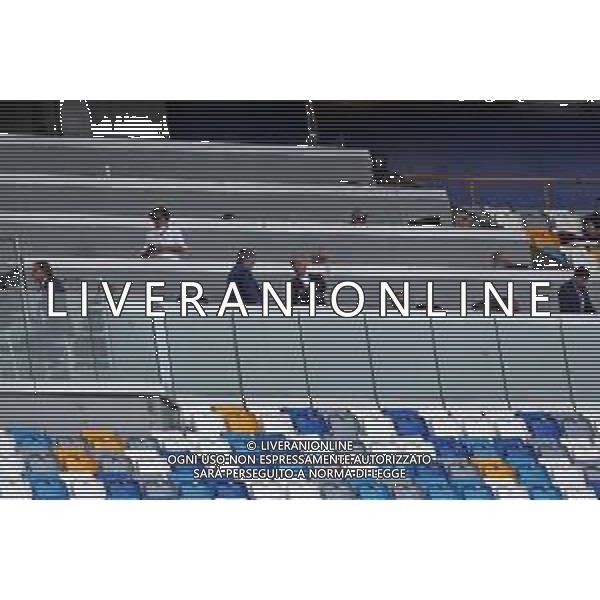 NAPOLI - INTER SEMIFINALE RITORNO DI COPPA ITALIA TIM CUP 13.06.2020 - PARTITA GIOCATA A PORTE CHIUSE PER L\'EMERGENZA CORONAVIRUS NELLA FOTO: TRIBUNA STAMPA ©MOSCA / AGENZIA ALDO LIVERANI SAS