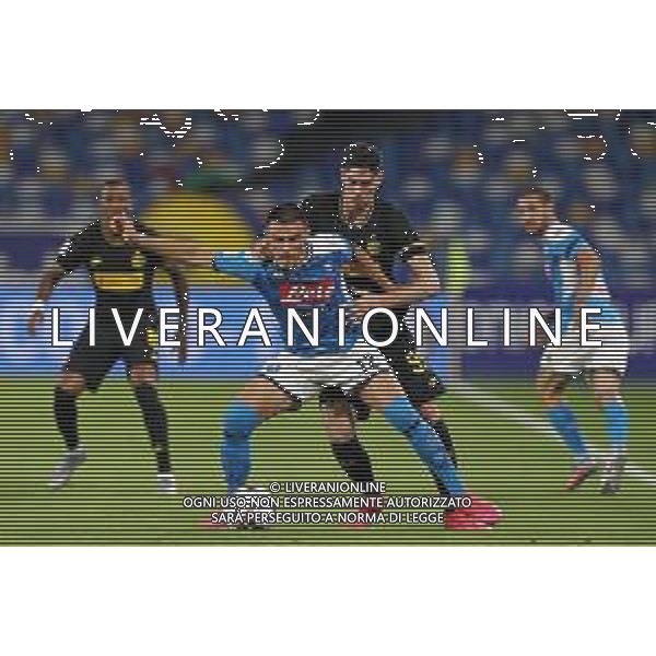 NAPOLI - INTER SEMIFINALE RITORNO DI COPPA ITALIA TIM CUP 13.06.2020 - PARTITA GIOCATA A PORTE CHIUSE PER L\'EMERGENZA CORONAVIRUS NELLA FOTO: ELJIF ELMAS, ALESSANDRO BASTONI ©MOSCA / AGENZIA ALDO LIVERANI SAS