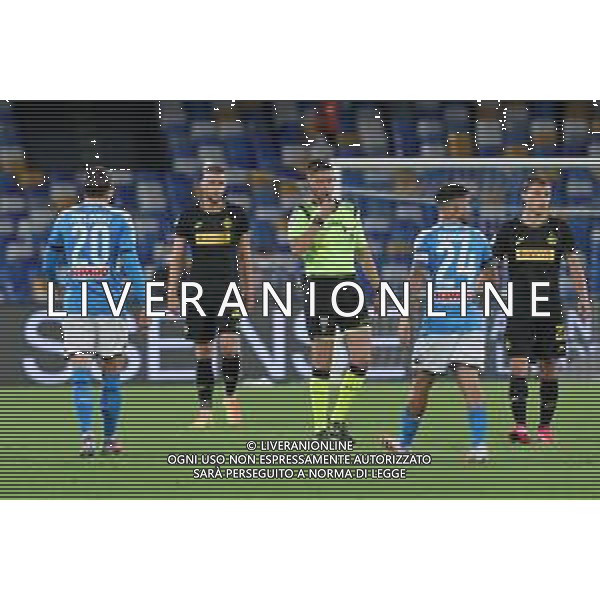 NAPOLI - INTER SEMIFINALE RITORNO DI COPPA ITALIA TIM CUP 13.06.2020 - PARTITA GIOCATA A PORTE CHIUSE PER L\'EMERGENZA CORONAVIRUS NELLA FOTO: ARBITRO GIANLUCA ROCCHI ©MOSCA / AGENZIA ALDO LIVERANI SAS