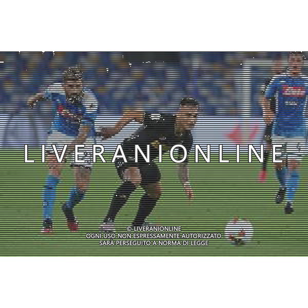 NAPOLI - INTER SEMIFINALE RITORNO DI COPPA ITALIA TIM CUP 13.06.2020 - PARTITA GIOCATA A PORTE CHIUSE PER L\'EMERGENZA CORONAVIRUS NELLA FOTO: LAUTARO MARTINEZ, ELSEID HYSAJ ©MOSCA / AGENZIA ALDO LIVERANI SAS