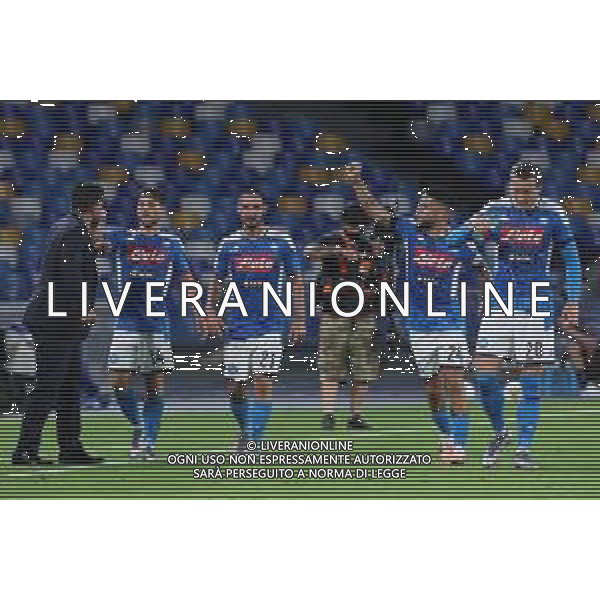 NAPOLI - INTER SEMIFINALE RITORNO DI COPPA ITALIA TIM CUP 13.06.2020 - PARTITA GIOCATA A PORTE CHIUSE PER L\'EMERGENZA CORONAVIRUS NELLA FOTO: ESULTANZA DOPO IL GOL DEL PAREGGIO DI DRIES MERTENS DEL 1-1 CON GATTUSO ©MOSCA / AGENZIA ALDO LIVERANI SAS