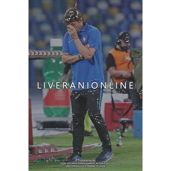 NAPOLI - INTER SEMIFINALE RITORNO DI COPPA ITALIA TIM CUP 13.06.2020 - PARTITA GIOCATA A PORTE CHIUSE PER L\'EMERGENZA CORONAVIRUS NELLA FOTO: DELUSIONE ANTONIO CONTE ©MOSCA / AGENZIA ALDO LIVERANI SAS