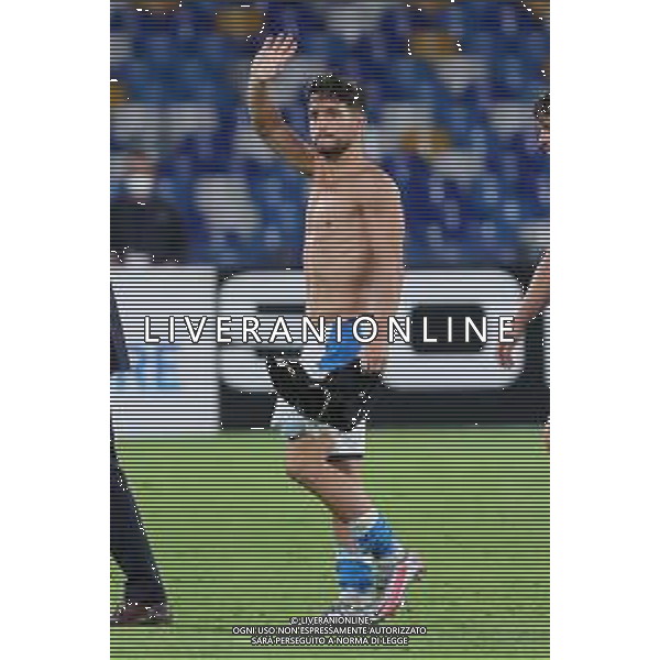 NAPOLI - INTER SEMIFINALE RITORNO DI COPPA ITALIA TIM CUP 13.06.2020 - PARTITA GIOCATA A PORTE CHIUSE PER L\'EMERGENZA CORONAVIRUS NELLA FOTO: ESULTANZA FINE GARA NAPOLI - DRIES MERTENS ©MOSCA / AGENZIA ALDO LIVERANI SAS