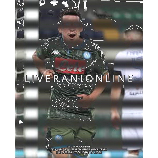 Hellas Verona - Napoli Campionato di Calcio Serie A TIM 23/06/2020 nella foto: Esultanza dopo il gol di Lozano Hirving (ssc napoli) ©Claudio Zamagni/Agenzia Aldo Liverani Lozano Hirving(ssc napoli) celebrates after scoring a goal during Italian Serie A soccer match between HELLAS VERONA - NAPOLI at Marc\'Antonio Bentegodi Stadium on June 23 2020 photo credit by Claudio Zamagni/Aldo Liverani Photo Agency/ AGENZIA ALDO LIVERANI SAS
