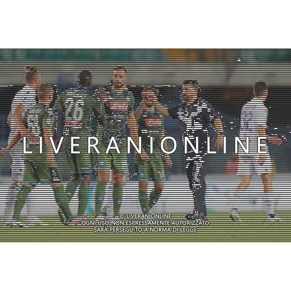 Hellas Verona - Napoli Campionato di Calcio Serie A TIM 23/06/2020 nella foto: esultanza di Mister Gennaro Gattuso(ssc napoli) con i suoi giocatori a fine gara ©Claudio Zamagni/Agenzia Aldo Liverani during Italian Serie A soccer match between HELLAS VERONA - NAPOLI at Marc\'Antonio Bentegodi Stadium on June 23 2020 photo credit by Claudio Zamagni/Aldo Liverani Photo Agency/ AGENZIA ALDO LIVERANI SAS