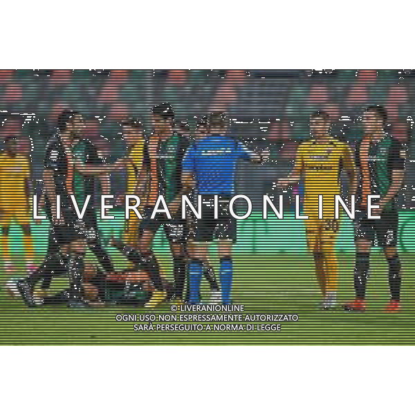 Campionato di Calcio Serie B 2019/2020 Venice, Italy, 26 Jun 2020 Venezia vs Ascoli Photo showing: Ammunizione per Petar Brlek (Ascoli) per il fallo su Mattia Aramu (Venezia) ©Ettore Griffoni - Alessio Marini / AGENZIA ALDO LIVERANI SAS