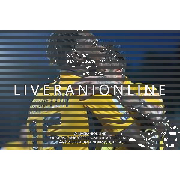 Campionato di Calcio Serie B 2019/2020 Venice, Italy, 26 Jun 2020 Venezia vs Ascoli Photo showing: Esultanza di Andreaw Gravillon (Ascoli) per il gol di Gianluca Scamacca (Ascoli) ©Ettore Griffoni - Alessio Marini / AGENZIA ALDO LIVERANI SAS