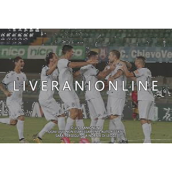 Verona (VR), Italia, 26 Giugno 2020, Stadio Marc\'Antonio Bentegodi, 30° giornata campionato di calcio Serie BKT 2019/2020, incontro tra le squadre del Chievo Verona e dello Spezia Calcio, nella foto: l\'esultanza di Galabinov e dei compagni dopo il terzo gol FOTO DAV CASENTINI-AG ALDO LIVERANI SAS