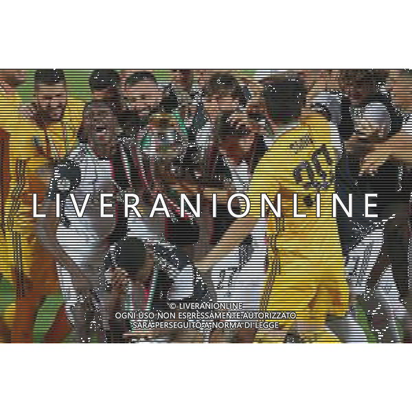 Finale coppa Italia Serie C Ternana Calcio - Juventus Under 23 27/06/2020 nella foto: esultanza della juventus, festeggiamenti per la vittoria della coppa italia - la squadra con il trofeo ©Claudio Zamagni/Agenzia Aldo Liverani / AGENZIA ALDO LIVERANI SAS