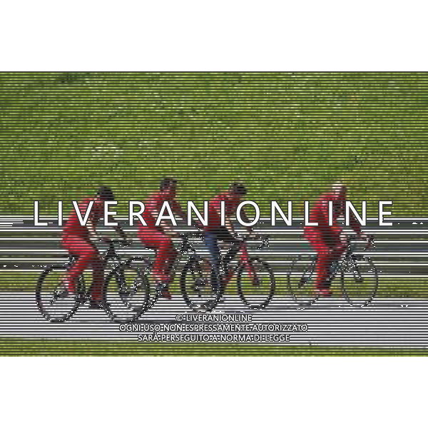 Charles Leclerc (MON) Ferrari rides the circuit with the team. 02.07.2020. Formula 1 World Championship, Rd 1, Austrian Grand Prix, Spielberg, Austria, Preparation Day. / AGENZIA ALDO LIVERANI SAS - ITALY ONLY EDITORIAL USE ONLY