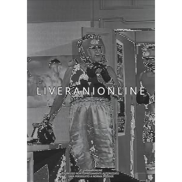 TRASMISSIONE TELEVISIVA “ RISATISSIMA“ NELLA FOTO PAOLO VILLAGGIO NELL\'ANNO 1985 AG ALDO LIVERANI SAS