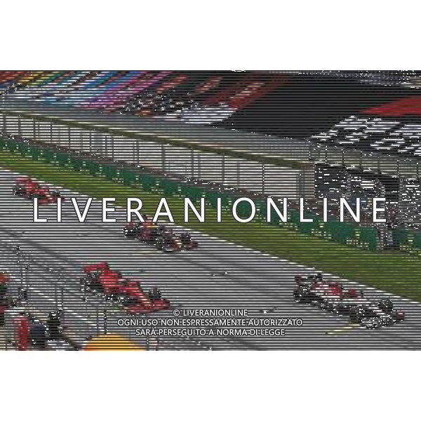 Antonio Giovinazzi (ITA) Alfa Romeo Racing C39 leads Sebastian Vettel (GER) Ferrari SF1000 as practice starts are made. 03.07.2020. Formula 1 World Championship, Rd 1, Austrian Grand Prix, Spielberg, Austria, Practice Day. / AGENZIA ALDO LIVERANI SAS - ITALY ONLY EDITORIAL USE ONLY