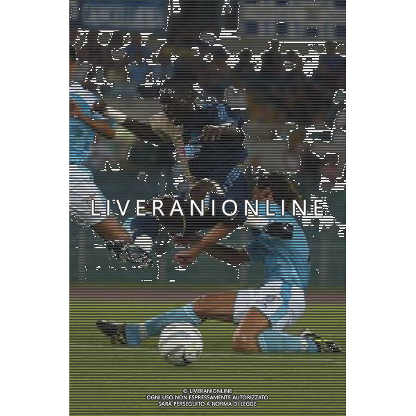 Lazio - Marsiglia semifinale andata intertoto 27/07/2005 nella foto niang e belleri manuel ph gianni nucci/agenzia aldo liverani