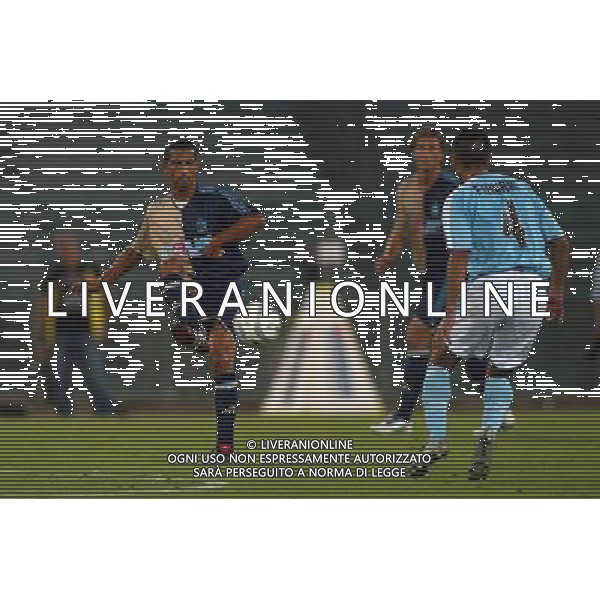 Lazio - Marsiglia semifinale andata intertoto 27/07/2005 nella foto sabri lamouchi e firmani ph gianni nucci/agenzia aldo liverani