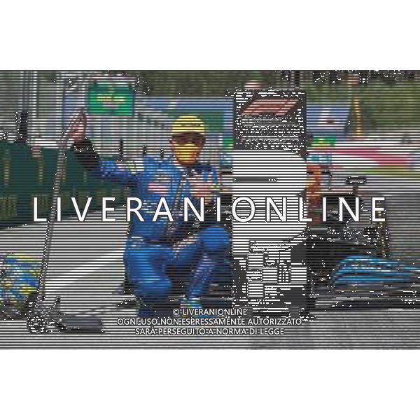 Lando Norris (GBR) McLaren MCL35 celebrates third position in parc ferme. 05.07.2020. Formula 1 World Championship, Rd 1, Austrian Grand Prix, Spielberg, Austria, Race Day. - www.xpbimages.com, EMail: requests@xpbimages.com - copy of publication required for printed pictures. Every used picture is fee-liable. © Copyright: FIA Pool Image for Editorial Use Only/ AGENZIA ALDO LIVERANI SAS - ITALY ONLY EDITORIAL USE ONLY
