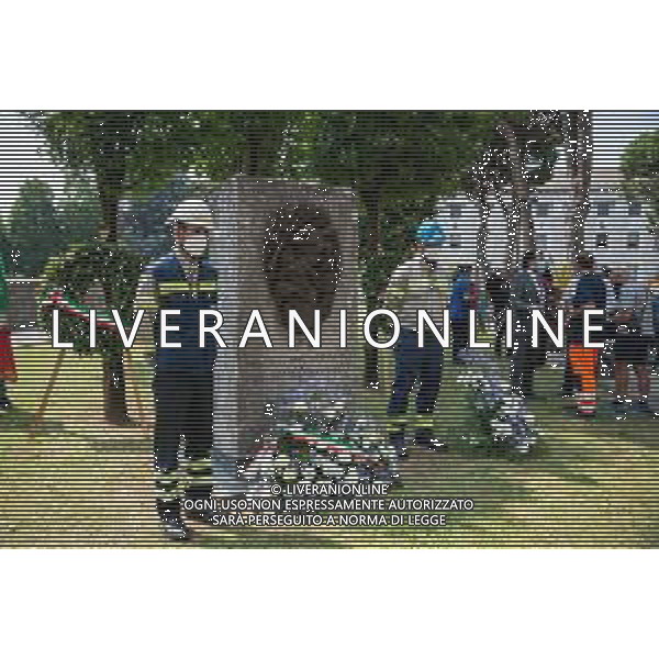 Cronaca Dalmine, Dalmine, Italia, 06 luglio 2020 Celebrazione Eucaristica nel giorno del 76° Anniversario del Bombardamento della Dalmine Nella foto: Monumento ai Caduti AG ALDO LIVERANI -LM MEDIA-FOTO SILVIA COLOMBO