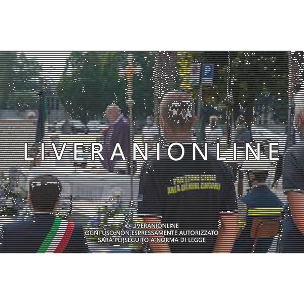 Cronaca Dalmine, Dalmine, Italia, 06 luglio 2020 Celebrazione Eucaristica nel giorno del 76° Anniversario del Bombardamento della Dalmine Nella foto: La Protezione Civile dell\'Area Dalmine Zingonia AG ALDO LIVERANI -LM MEDIA-FOTO SILVIA COLOMBO