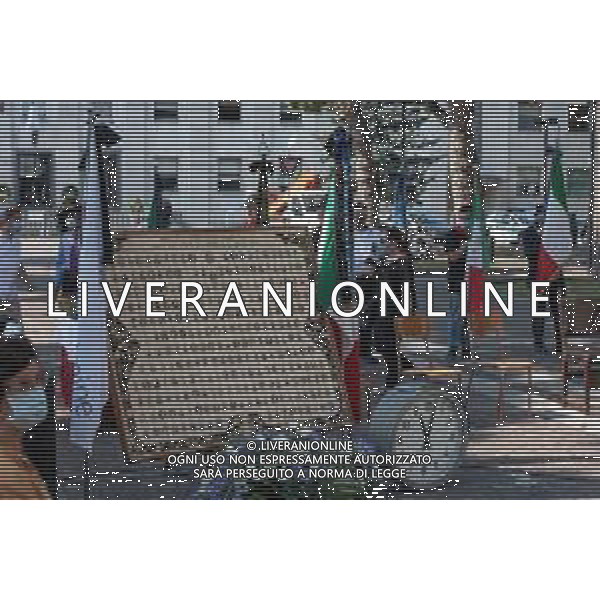 Cronaca Dalmine, Dalmine, Italia, 06 luglio 2020 Celebrazione Eucaristica nel giorno del 76° Anniversario del Bombardamento della Dalmine Nella foto: In memoria dei Defunti AG ALDO LIVERANI -LM MEDIA-FOTO SILVIA COLOMBO