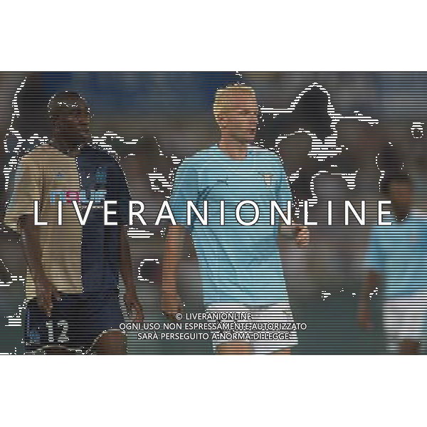 Lazio - Marsiglia semifinale andata intertoto 27/07/2005 nella foto igli tare e meite ph gianni nucci/agenzia aldo liverani