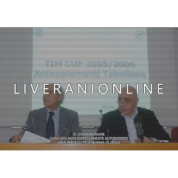 MILANO 28/07/05 PRESENTAZIONE DEL TABELLONE DELLA TIM CUP 2005/06 NELLA FOTO PITROLO ARCHIMEDE CON GALLIANI ADRIANO PH GIGI ARCAINI/AG.ALDO LIVERANI