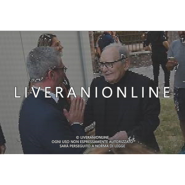 Cultura Palazzo Te , Mantova, Italia, 28 giugno 2019 Ennio Morricone in concerto Nella foto: Ennio Morricone saluta il sindaco di Mantova Mattia Palazzi ©Alessio Tarpini - Alessio Marini / AGENZIA ALDO LIVERANI SAS