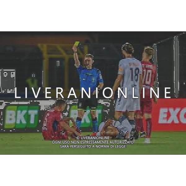 Campionato di Calcio Serie B 2019/2020 Cittadella (PD), Italia, 10 luglio 2020 Cittadella vs Crotone Nella foto: Davide Adorni (AS Cittadella) viene ammunito FOTO ALESSIO MARINI-LM MEDIA -AG ALDO LIVERANI SAS