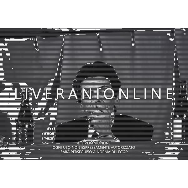 RETROSPETTIVA ENRICO BERLINGUER POLITICO NELLA FOTO ENRICO BERLINGUER NELL\'ANNO 1975 A ROMA AL CONGRESSO DEL PARTITO COMUNISTA ITALIANO AG ALDO LIVERANI SAS 