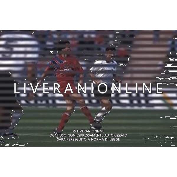 RETROSPETTIVA LOTHAR MATTHAUS CALCIATORE NELLA FOTO LOTHAR MATTHAUS CON LA MAGLIA DEL BAYERN MONACO NELL\'ANNO 1992-1993 AG ALDO LIVERANI SAS