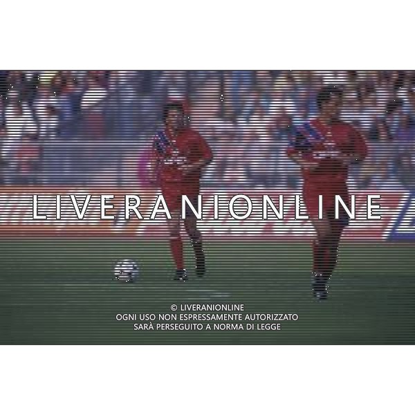 RETROSPETTIVA LOTHAR MATTHAUS CALCIATORE NELLA FOTO LOTHAR MATTHAUS CON LA MAGLIA DEL BAYERN MONACO NELL\'ANNO 1992-1993 AG ALDO LIVERANI SAS