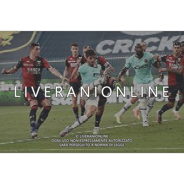 2019/2020 Genova, Italy, 25 July 2020 Genoa vs FC Internazionale Photo showing: Andrea Ranocchia of FC Inter in action against Domenico Criscito of Genoa CFC ©Matteo Papini - Alessio Marini / AGENZIA ALDO LIVERANI SAS