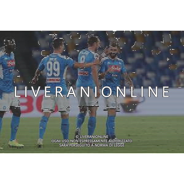 NAPOLI - SASSUOLO CAMPIONATO SERIE A TIM 25.07.2020 NELLA FOTO ESULTANZA DOPO IL GOL DI ELSEID HYSAJ ©MOSCA / AGENZIA ALDO LIVERANI SAS