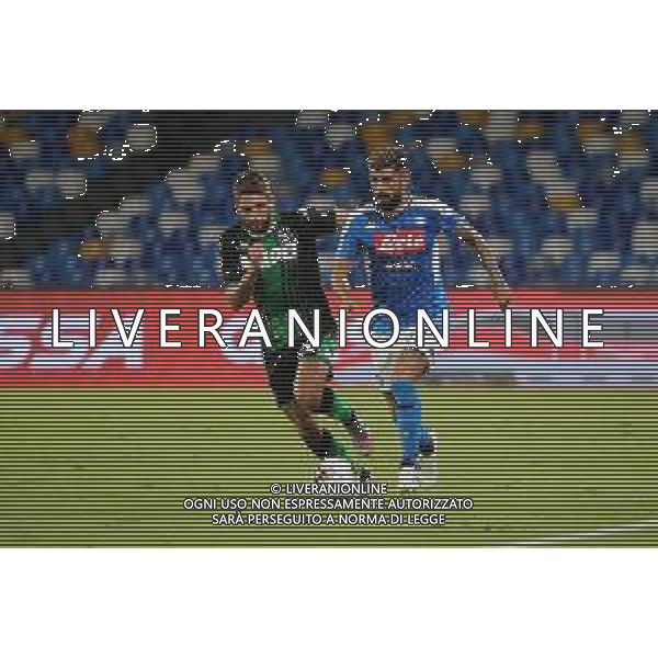 NAPOLI - SASSUOLO CAMPIONATO SERIE A TIM 25.07.2020 NELLA FOTO ELSEID HYSAJ, DOMENICO BERARDI ©MOSCA / AGENZIA ALDO LIVERANI SAS
