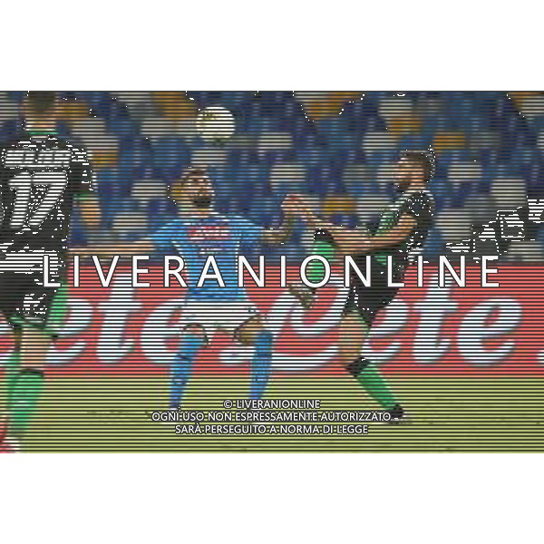 NAPOLI - SASSUOLO CAMPIONATO SERIE A TIM 25.07.2020 NELLA FOTO ELSEID HYSAJ, DOMENICO BERARDI ©MOSCA / AGENZIA ALDO LIVERANI SAS