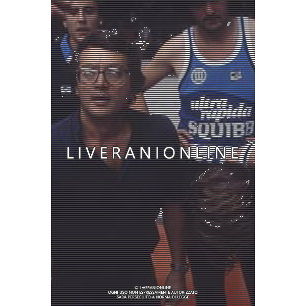 RETROSPETTIVA VALERIO BIANCHINI ALLENATORE BASKET NELLA FOTO VALERIO BIANCHINI ALLENATORE SQUIBB CANTU\' BASKET AG ALDO LIVERANI SAS