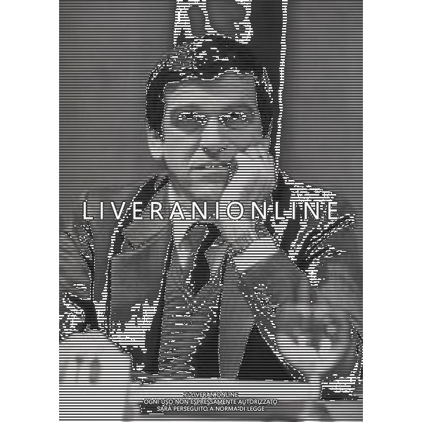 RETROSPETTIVA GIORGIO BENVENUTO SINDACALISTA E POLITICO ITALIANO NELLA FOTO GIORGIO BENVENUTO A UN CONVEGNO A MILANO AL CIRCOLO DELLA STAMPA NELL\'ANNO 1986 AG ALDO LIVERANI SAS