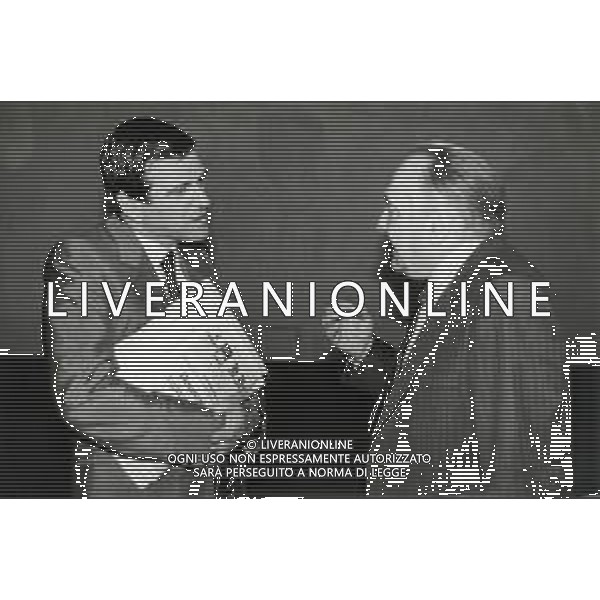 RETROSPETTIVA GIORGIO BENVENUTO SINDACALISTA E POLITICO ITALIANO NELLA FOTO GIORGIO BENVENUTO CON ADOLFO BERIA D\'ARGENTINE NELL\'ANNO 1988 AG ALDO LIVERANI SAS