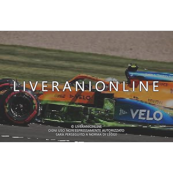 Lando Norris (GBR) McLaren MCL35 with flow-vis paint. 31.07.2020. Formula 1 World Championship, Rd 4, British Grand Prix, Silverstone, England, Practice Day. - www.xpbimages.com, EMail: requests@xpbimages.com © Copyright: Batchelor / XPB Images/ AGENZIA ALDO LIVERANI SAS - ITALY ONLY EDITORIAL USE ONLY