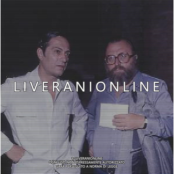 NINO MANFREDI, all\'anagrafe Saturnino Manfredi, attore, regista italiano - RETROSPETTIVA Nella foto con il regista Sergio Leone ©ARCHIVIO / AGENZIA ALDO LIVERANI SAS