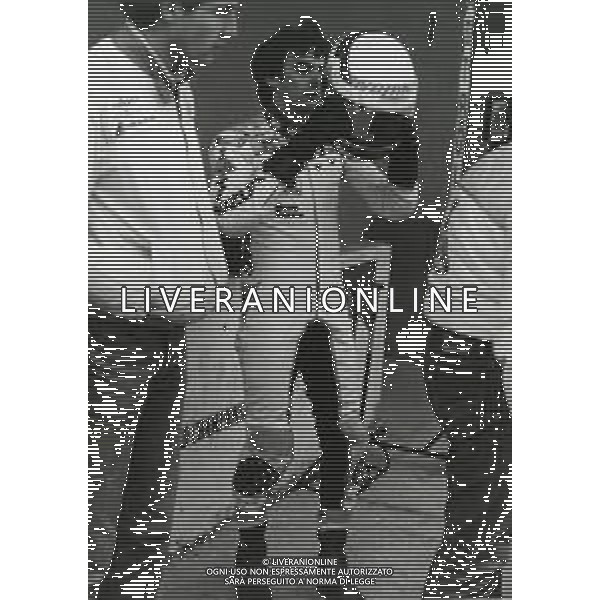 RETROSPETTIVA FRANCO UNCINI MOTOCICLISMO NELLA FOTO FRANCO UNCINI NELL\'ANNO 1983 FOTO W.PIGRUCCI-AG ALDO LIVERANI SAS