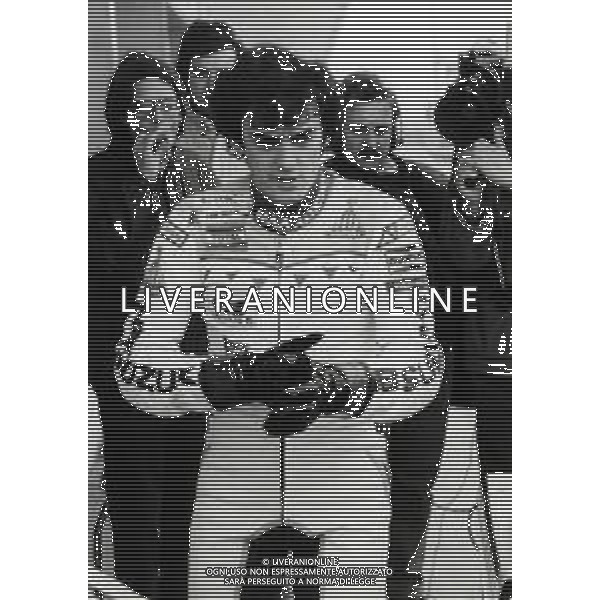 RETROSPETTIVA FRANCO UNCINI MOTOCICLISMO NELLA FOTO FRANCO UNCINI NELL\'ANNO 1983 FOTO W.PIGRUCCI-AG ALDO LIVERANI SAS