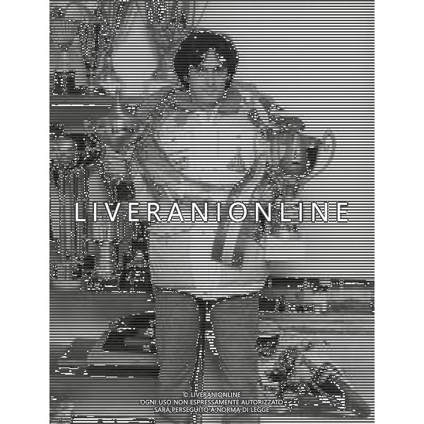 RETROSPETTIVA FRANCO UNCINI MOTOCICLISMO NELLA FOTO FRANCO UNCINI NELL\'ANNO 1983 FOTO W.PIGRUCCI-AG ALDO LIVERANI SAS 