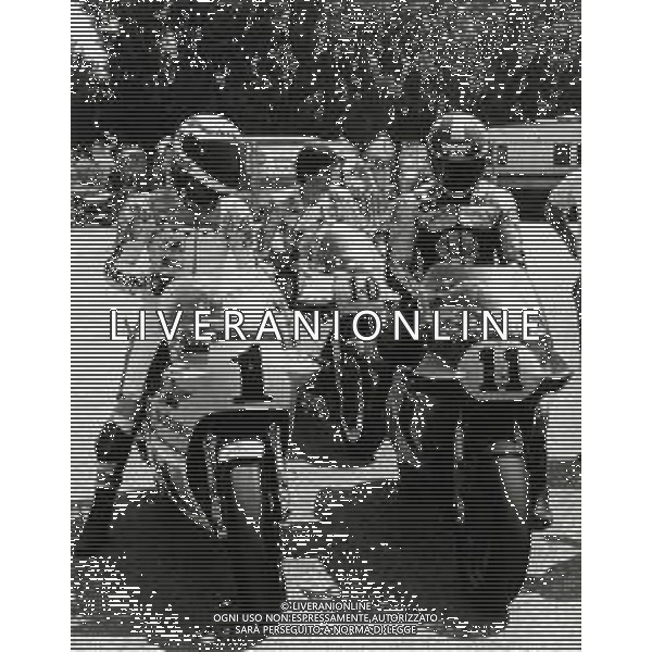 RETROSPETTIVA FRANCO UNCINI MOTOCICLISMO NELLA FOTO FRANCO UNCINI NELL\'ANNO 1983 CON VIRGIINIO FERRARI FOTO W.PIGRUCCI-AG ALDO LIVERANI SAS
