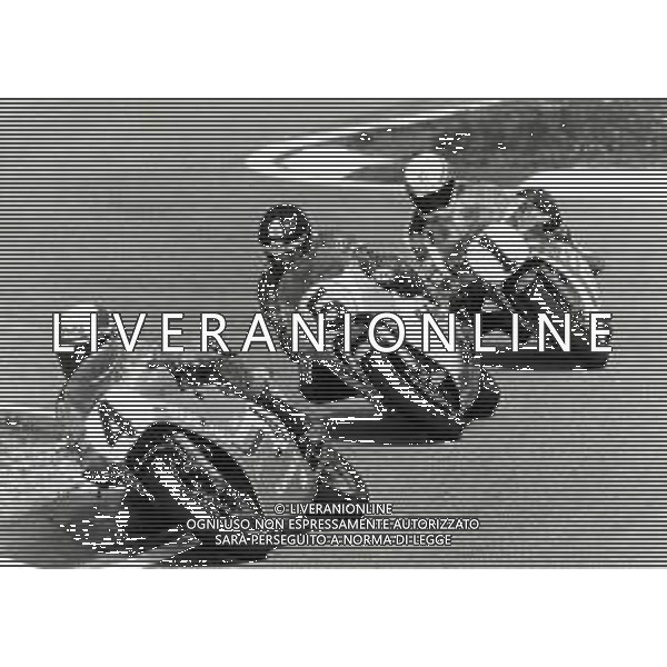 RETROSPETTIVA FRANCO UNCINI MOTOCICLISMO NELLA FOTO FRANCO UNCINI-CROSBY-LUCCHINELLI FOTO GIANNI SANNA-AG ALDO LIVERANI SAS