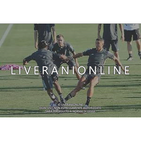 Torino 06.08.2020 Continassa Allenamento Juventus pre Champions League 2019/2020 ©Viganti/Agenzia Aldo Liverani Nella foto: cristiano ronaldo e juan cuadrado / AGENZIA ALDO LIVERANI SAS